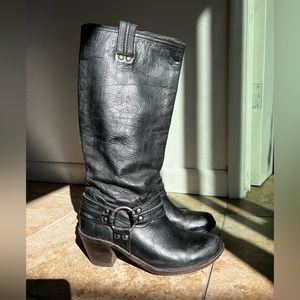 Frye Women’s motorcycle boots.